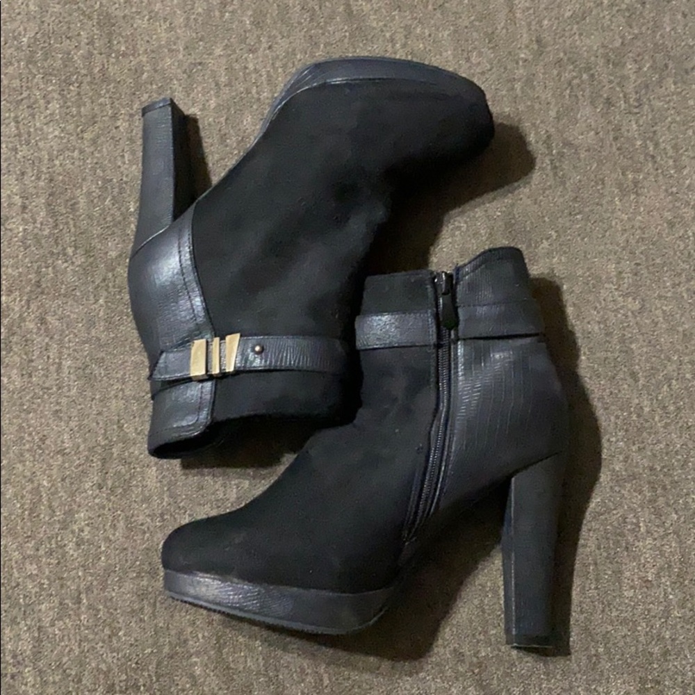 Black High Heeled Ankle Boots